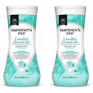 imageSummers Eve Essential Botanicals Gentle Wash with Argan Oil Removes Odor pH balanced 12 fl oz12 Fl Oz Pack of 2