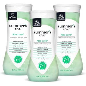imageSummers Eve Fragrance Free Gentle Daily All Over Feminine Body Wash Removes Odor Feminine Wash pH Balanced 15 fl oz 3 PackAloe Love
