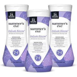 imageSummers Eve Fragrance Free Gentle Daily All Over Feminine Body Wash Removes Odor Feminine Wash pH Balanced 15 fl oz 3 PackDelicate Blossom
