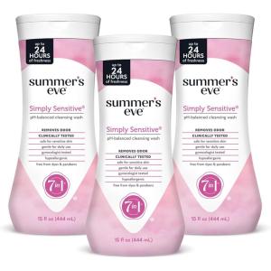 imageSummers Eve Fragrance Free Gentle Daily All Over Feminine Body Wash Removes Odor Feminine Wash pH Balanced 15 fl oz 3 PackSimply Sensitive