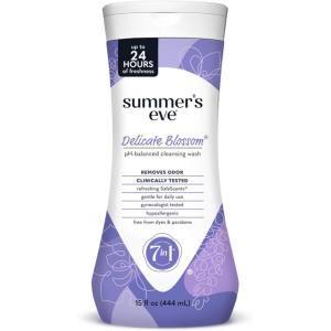 imageSummers Eve Fragrance Free Gentle Daily All Over Feminine Body Wash Removes Odor Feminine Wash pH Balanced 15 fl ozDelicate Blossom