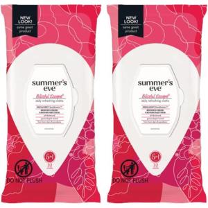 imageSummers Eve Fragrance Free Gentle Daily Feminine Wipes Removes Odor pH balanced 32 Count 4 PackBlissful Escape