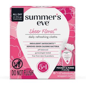 imageSummers Eve Golden Glamour Daily Refreshing Feminine Wipes Removes Odor pH balanced 16 CountFloral