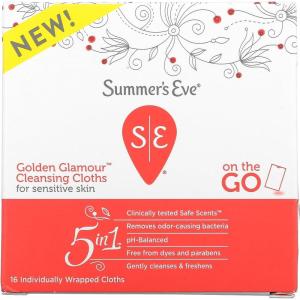 imageSummers Eve Golden Glamour Daily Refreshing Feminine Wipes Removes Odor pH balanced 16 CountGolden Glamour