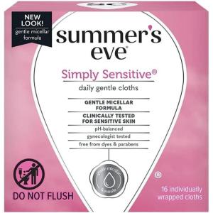 imageSummers Eve Golden Glamour Daily Refreshing Feminine Wipes Removes Odor pH balanced 16 CountUnscented