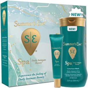 imageSummers Eve Spa Set for Women  Gift Box  Womens Post Shave Hydrating Serum 1oz Tube  Cleansing Feminine Wash 12oz Bottle 2 Piece Set