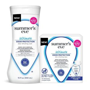 imageSummers Eve Feminine Wash 15 Fl Oz ampamp Wipes 12 ct Bundle with Boric Acid Complex Clinically Tested pH Balanced Vaginal Odor Control