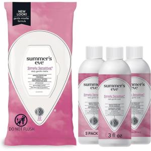 imageSummers Eve Simply Sensitive Daily Gentle All Over Feminine Body Wash Removes Odor Feminine Wash pH Balanced Travel Size 3 fl oz 24 PackSubtly Floral