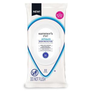 imageSummers Eve Ultimate Odor Control Daily Feminine Wipes with Boric Acid Resealable Softpack of Body Wipes with pH Balance 32 Ct