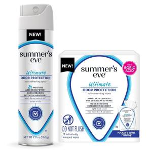 imageSummers Eve Ultimate Odor Control Feminine Spray 2 oz ampamp Wipes with Boric Acid 12 ctSpray  Feminine Wipes  12 ct