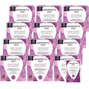 imageSummers Eve Amber Nights Daily Refreshing Feminine Wipes Removes Odor pH Balanced 16 Count 12 PackIsland Splash